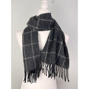 Men's Black Brown 1826 Label 100% Cashmere Scarf Wrap Plaid Brown / Black Soft